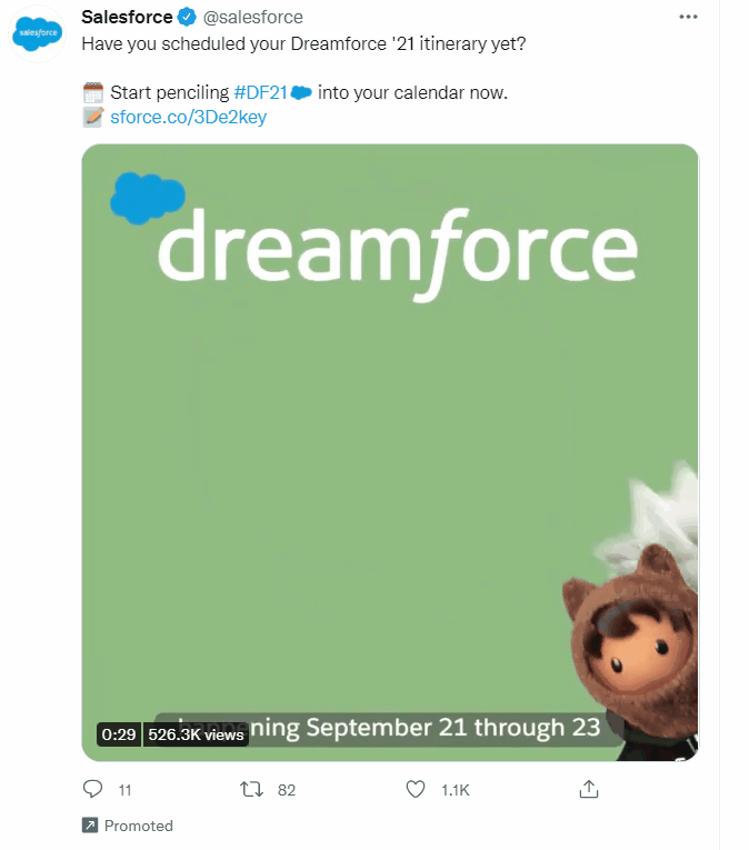 Twitter ad promoting Salesforce event
