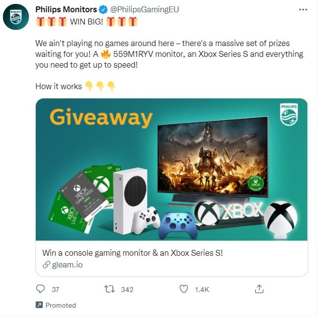 Twitter ad example from Philips Monitors