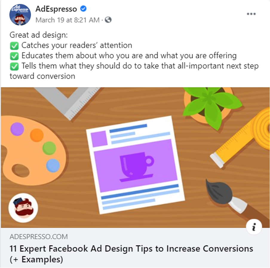 AdEspresso image ad Facebook Ad Design Tips