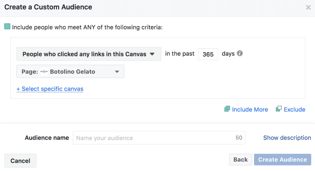 Facebook retargeting based on engagement