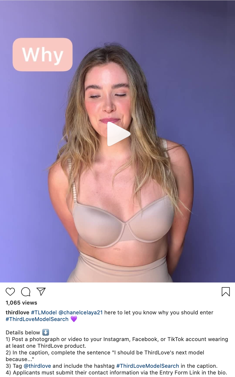 ThirdLove Instagram engagement post