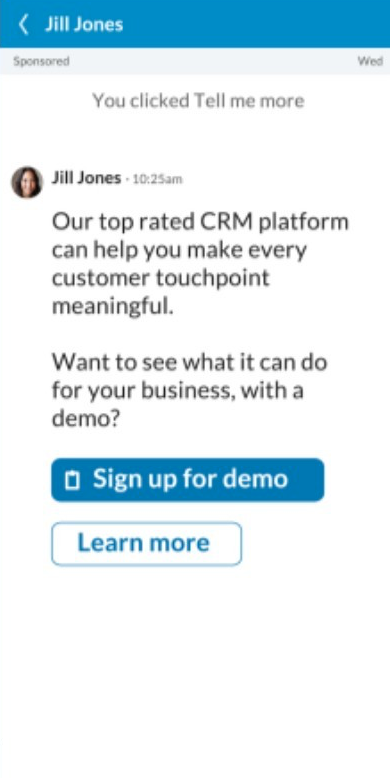 LinkedIn conversation ad format