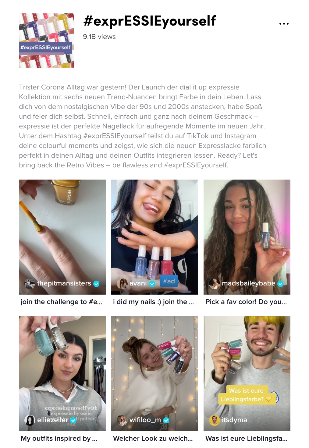 Essie TikTok ad